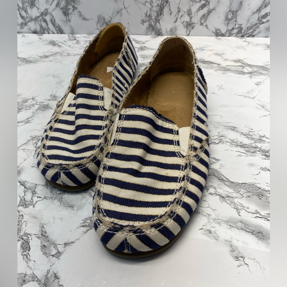 Aerosoles Navy Blue & Cream Nautical Lightweight Loafers Size 10